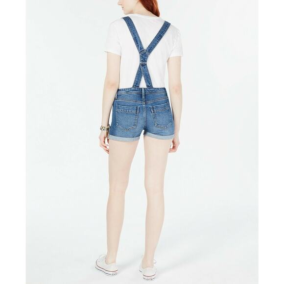 NWT Tinseltown Distressed Denim Shortalls - Small - Picture 7 of 9